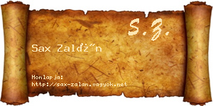 Sax Zalán névjegykártya